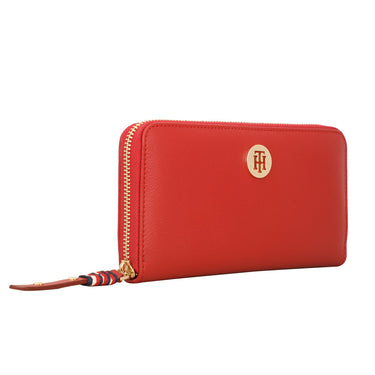 Tommy Hilfiger Canmore Womens Leather Zip Around Wallet red