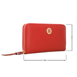 Tommy Hilfiger Canmore Womens Leather Zip Around Wallet red