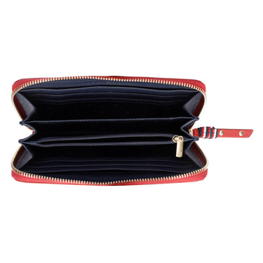 Tommy Hilfiger Canmore Womens Leather Zip Around Wallet red