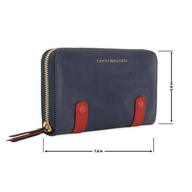 Tommy Hilfiger Omaha Womens Genuine Leather Wallet Navy