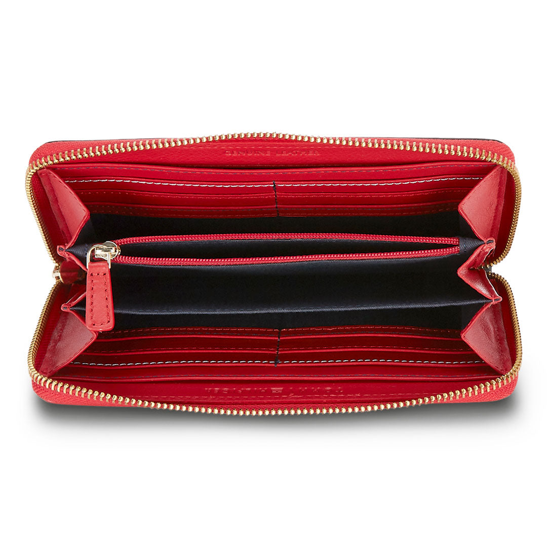 Tommy Hilfiger Coorg Stylish Womenbs Leather Wallet red