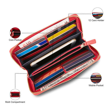 Tommy Hilfiger Coorg Stylish Womenbs Leather Wallet red