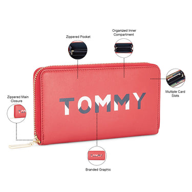 Tommy Hilfiger Rainier Womens Leather Wallet Burgundy