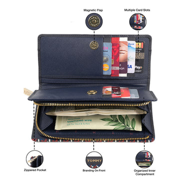 Tommy Hilfiger Foraker Womens Leather Wallet navy