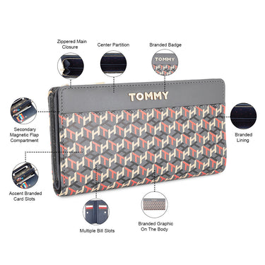 Tommy Hilfiger Foraker Womens Leather Wallet grey