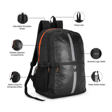The Vertical Griffin Unisex Polyester 14 Inch Laptop Backpack Black