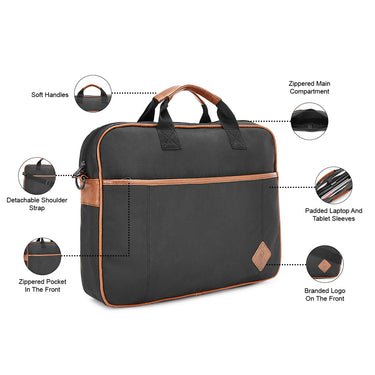 The Vertical Vortex Unisex Polyester 14 inch Laptop Business Case Black