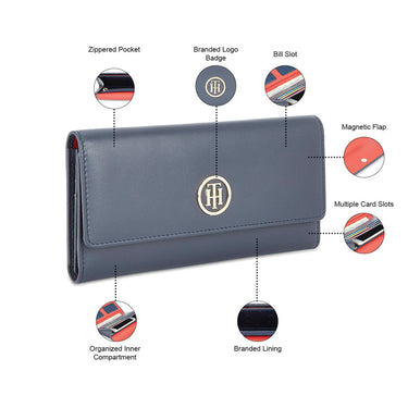 Tommy Hilfiger Layne Womens Leather Wallet Navy