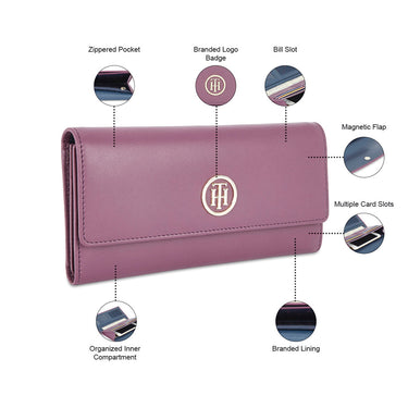 Tommy Hilfiger Layne Womens Leather Wallet Wineberry
