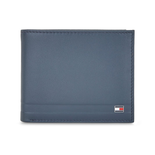 Tommy Hilfiger Combo Gift set - Leather Global Coin Wallet + Card Holder + Key Fob With Plain Line On Front Navy Color