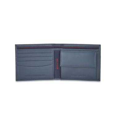 Tommy Hilfiger Combo Gift set - Leather Global Coin Wallet + Card Holder + Key Fob With Plain Line On Front Navy Color