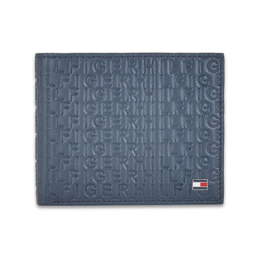 Tommy Hilfiger Combo Gift set - Leather Global Coin Wallet + Card Holder + Key Fob With Hilfiger Embossing Across Everywhere Navy Color