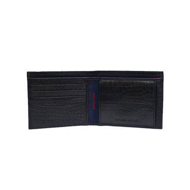 Tommy Hilfiger Combo Gift set - Black Leather  Global Coin Wallet + Black and Tan Reversible leather Belt X-large Size