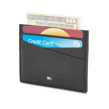 Tommy Hilfiger Jack Mens Leather Card Holder Black