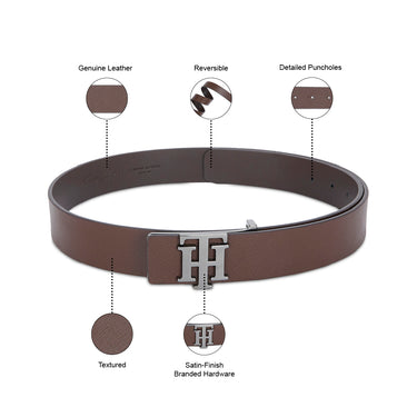 Tommy Hilfiger Argentina Mens Leather Belt Brown Small Size