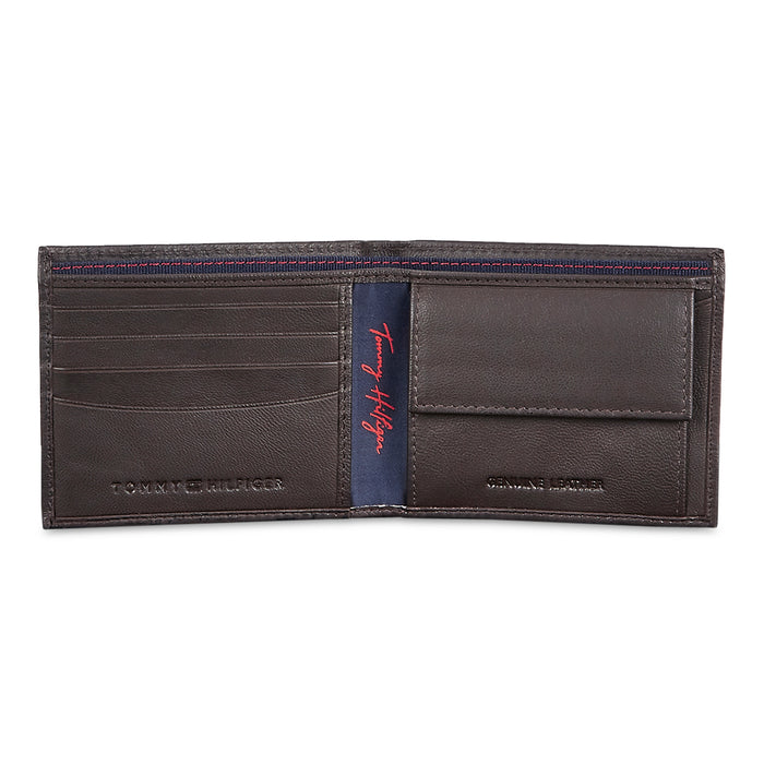 Tommy Hilfiger Salween Mens Leather Global Coin Wallet Brown