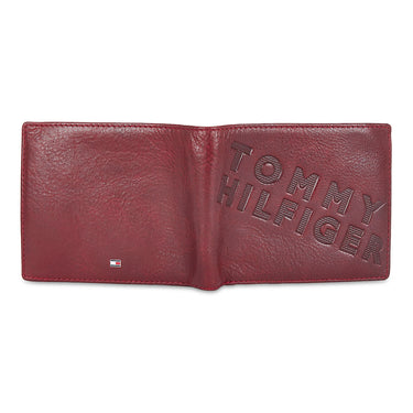Tommy Hilfiger Oliver Mens Leather Global Coin Wallet Burgundy