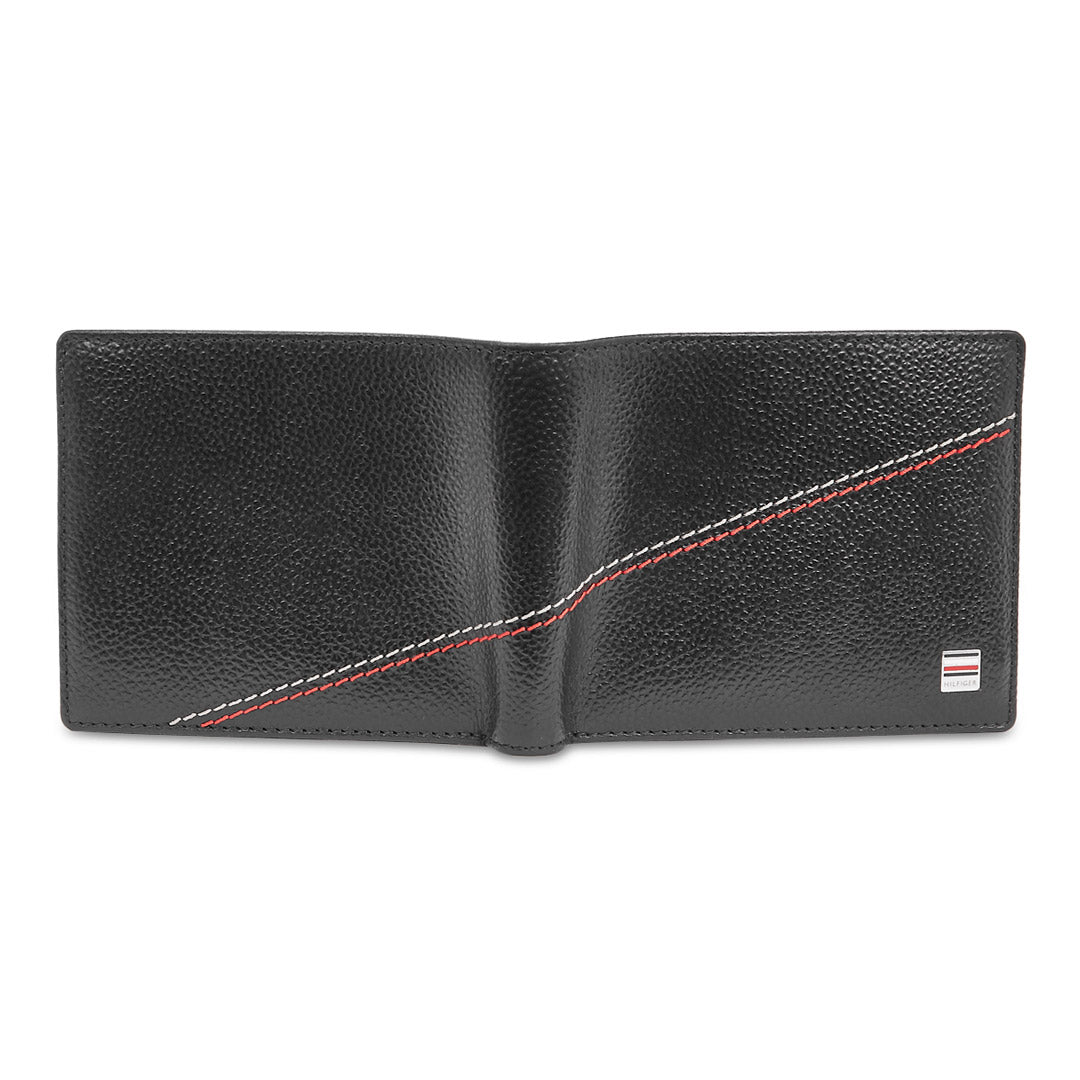 Tommy Hilfiger Sebastian Mens Leather Passcase Wallet Black