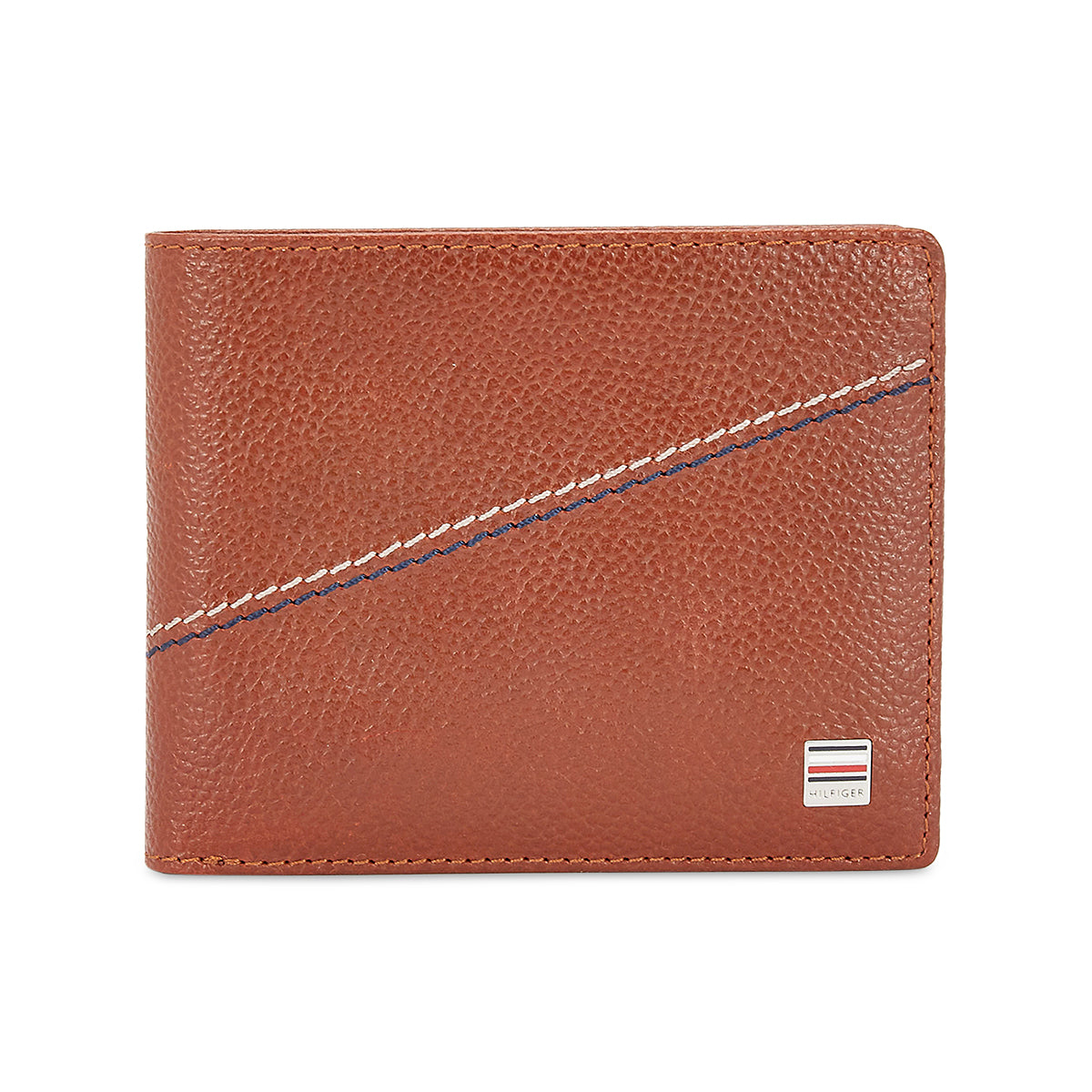 Tommy Hilfiger Sebastian Mens Leather Passcase Wallet Tan