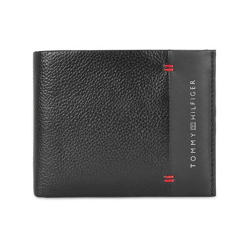 Tommy Hilfiger John Mens Leather Passcase Wallet Black