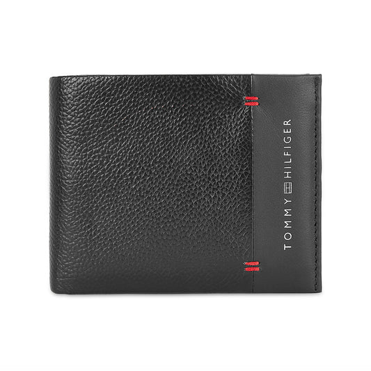 Tommy Hilfiger John Mens Leather Passcase Wallet Black