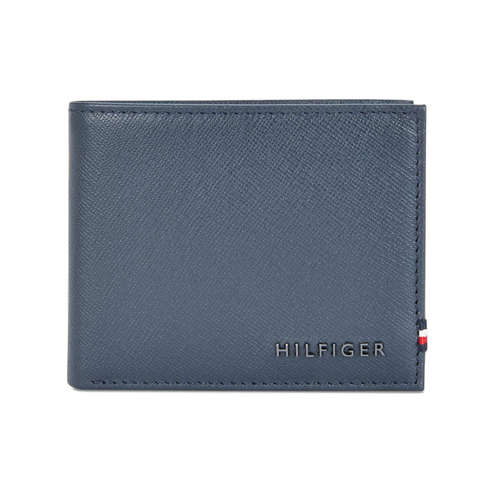 Tommy Hilfiger Sawyer Mens Leather Global Coin Wallet Navy