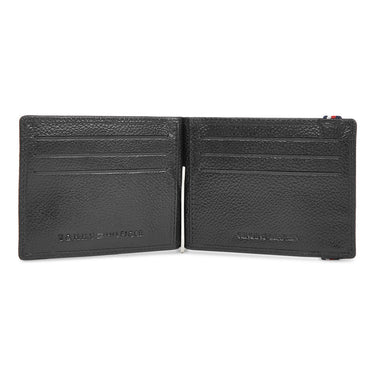 Tommy Hilfiger Adriel Men Leather Moneyclip Tan Black
