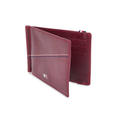 Tommy Hilfiger Adriel Men Leather Moneyclip Burgundy
