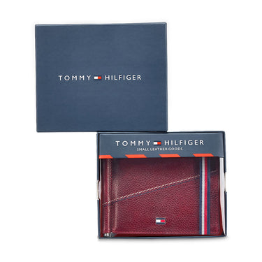 Tommy Hilfiger Adriel Men Leather Moneyclip Burgundy
