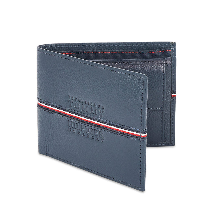 Tommy Hilfiger Yukon Mens Leather Global Coin Wallet navy