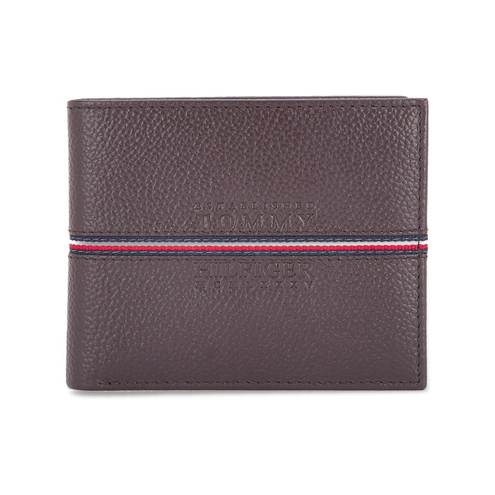 Tommy Hilfiger Yukon Mens Leather Global Coin Wallet Brown