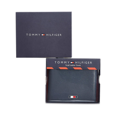 Tommy Hilfiger Vilyuy Men Leather Passcase Wallet navy