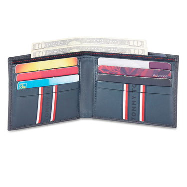 Tommy Hilfiger Ethan Men Leather Slimfold Wallet Navy
