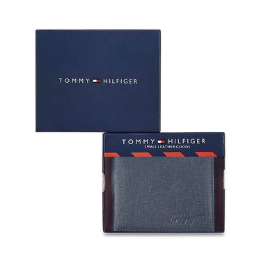 Tommy Hilfiger Ethan Men Leather Slimfold Wallet Navy