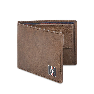 Tommy Hilfiger Joseph Mens Leather Slimfold Wallet Brown