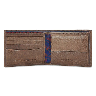 Tommy Hilfiger Joseph Mens Leather Slimfold Wallet Brown