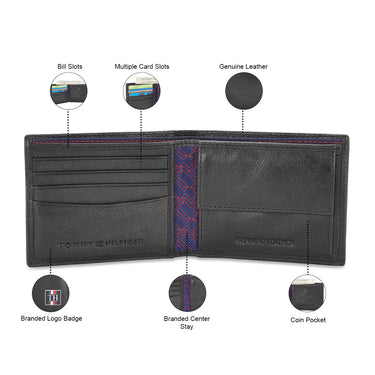Tommy Hilfiger Joseph Mens Leather Slimfold Wallet Black