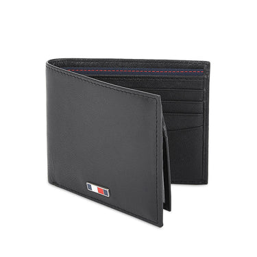 Tommy Hilfiger Vilyuy Men Leather Passcase Wallet Black