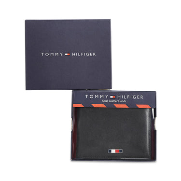 Tommy Hilfiger Vilyuy Men Leather Passcase Wallet Black