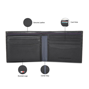 Tommy Hilfiger Vilyuy Men Leather Passcase Wallet Black