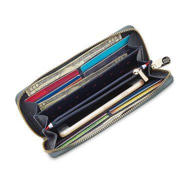 Tommy Hilfiger Vianna Womenbs Vegan Leather Zip Around Wallet Sea Green