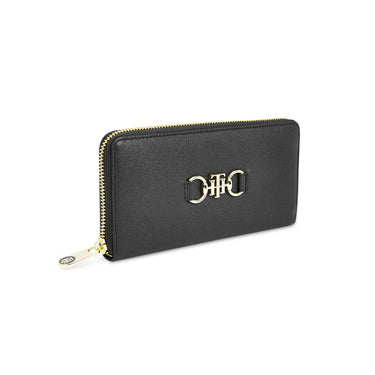 Tommy Hilfiger Vianna Womenbs Vegan Leather Zip Around Wallet Black