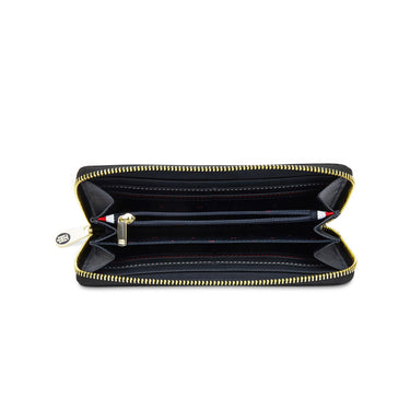 Tommy Hilfiger Vianna Womenbs Vegan Leather Zip Around Wallet Black