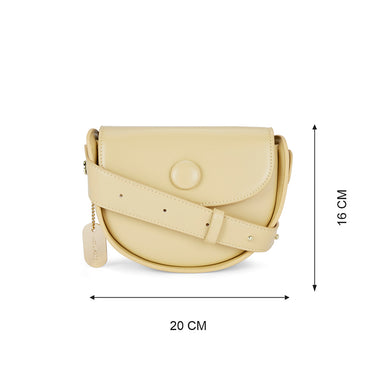 Sugarush Lilian Womenbs Vegan Leather Structured Sling Bag Yellow