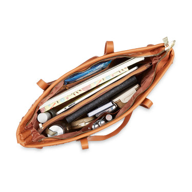 Sugarush Giselle Womenbs Vegan Leather Weaved Tote Bag Orange