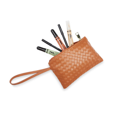 Sugarush Giselle Womenbs Vegan Leather Weaved Tote Bag Orange