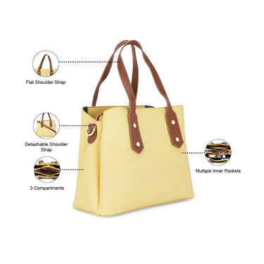 Sugarush Daniela Womenbs Vegan Leather Shoulder Bag Yellow