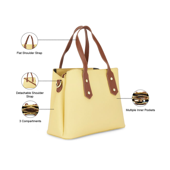 Sugarush Daniela Womenbs Vegan Leather Shoulder Bag Yellow