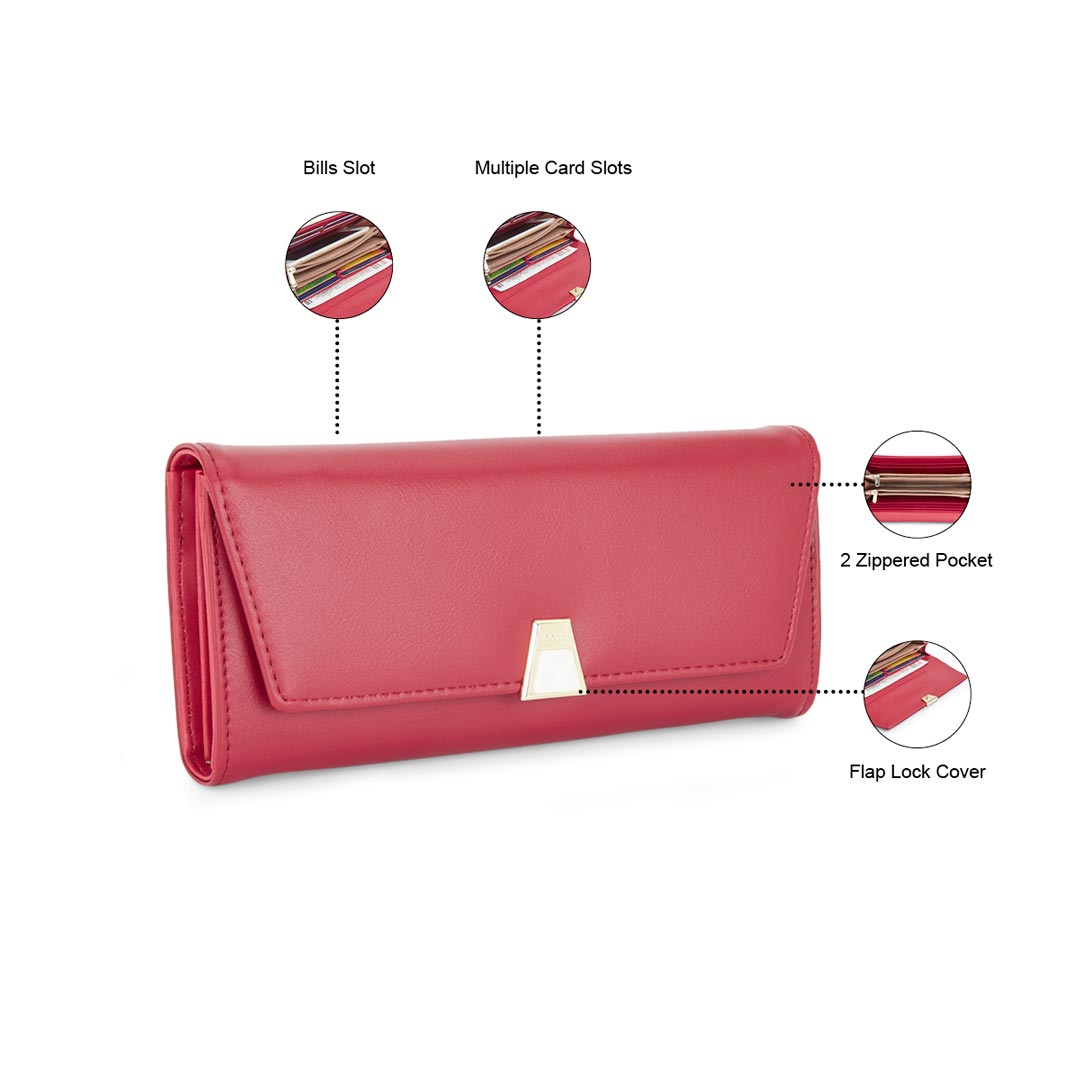 Sugarush Desiree Womens Vegan Leather Wallet red