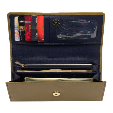 Tommy Hilfiger Mariam Womens Leather Flap Wallet Olive